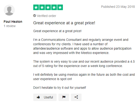 Vevox Trustpilot Review - "Great experience, great price"