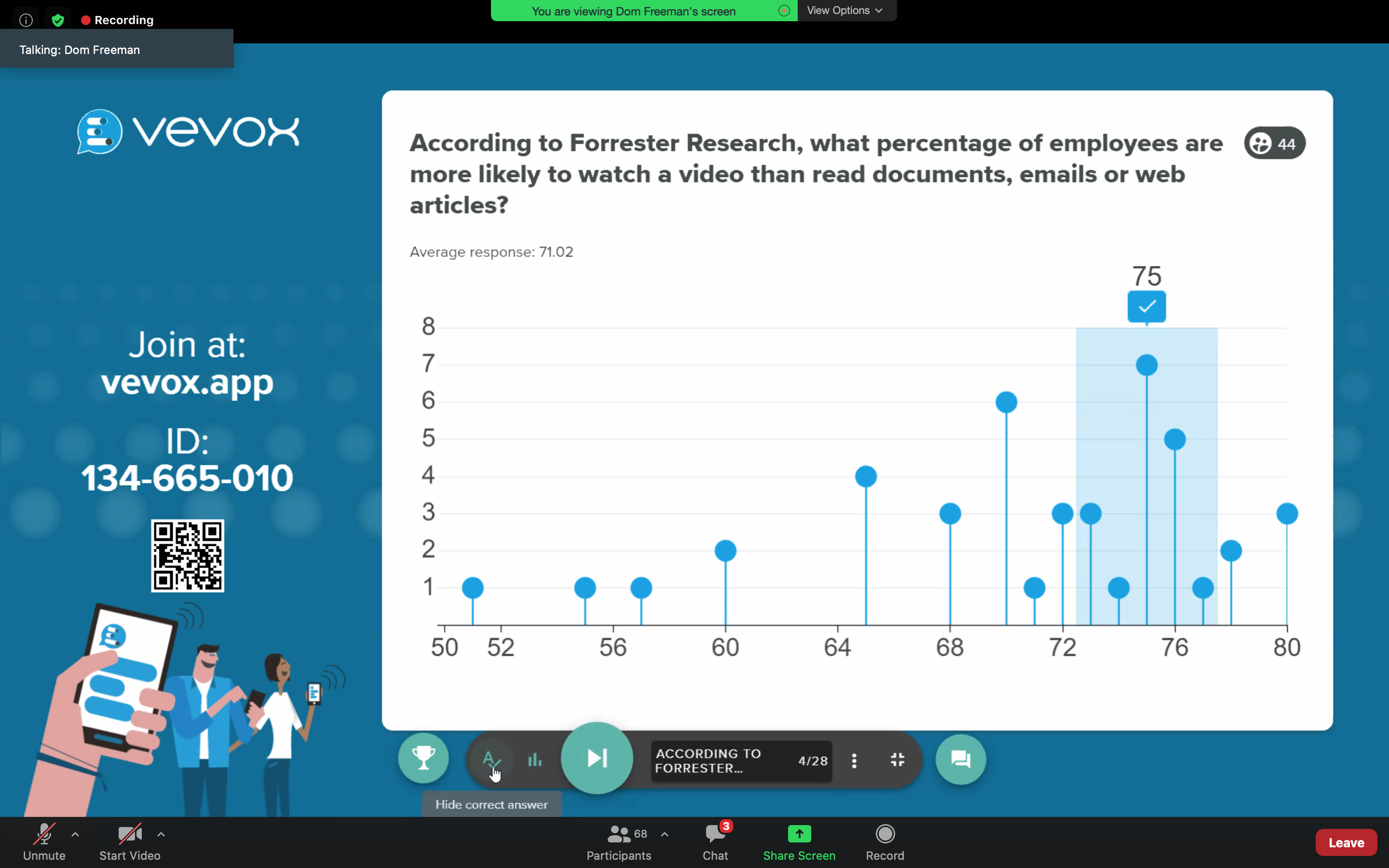 Numeric Polling With Vevox