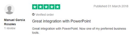 Vevox Trustpilot Review - "great integration with PowerPoint"